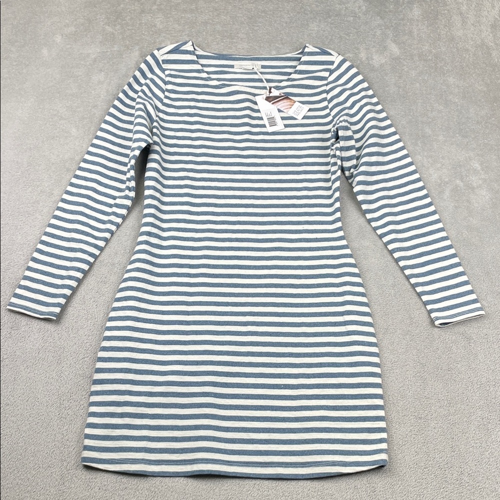 NEW Outerknown XS 100% Cotton‎ Striped Long Sleeve Dress